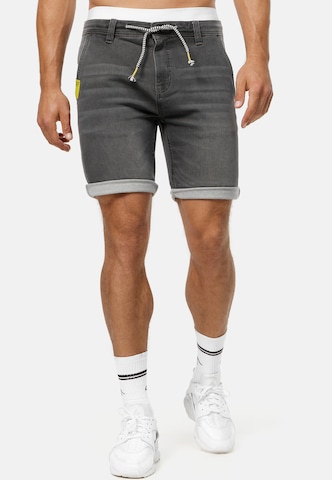 INDICODE JEANS Regular Shorts 'Azibo' in Grau: predná strana