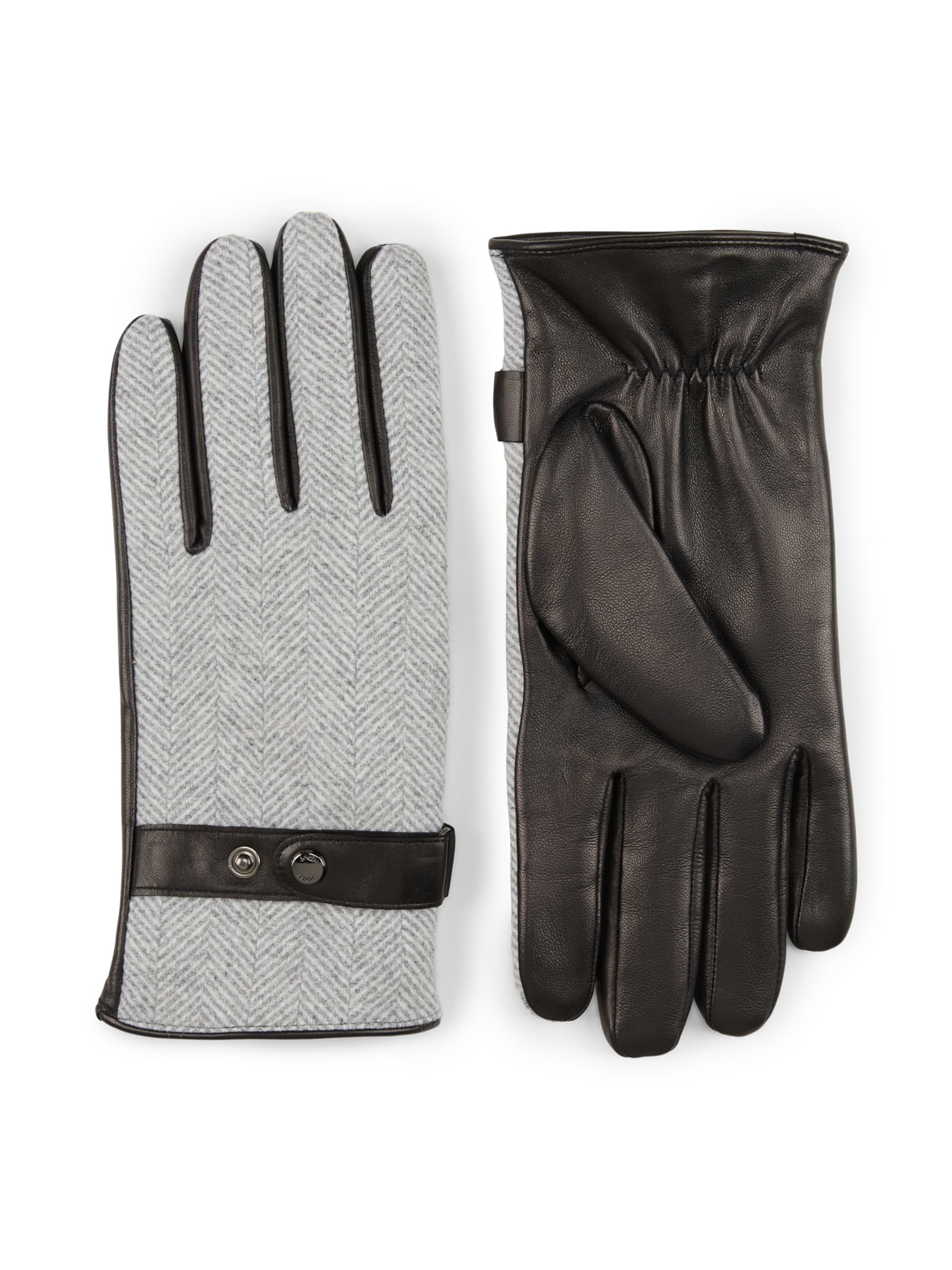JOOP! Fingerhandschuhe in grau / schwarz, Produktansicht