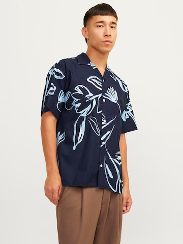 JACK & JONES Comfort fit Overhemd 'Palma Resort' in Blauw: voorkant