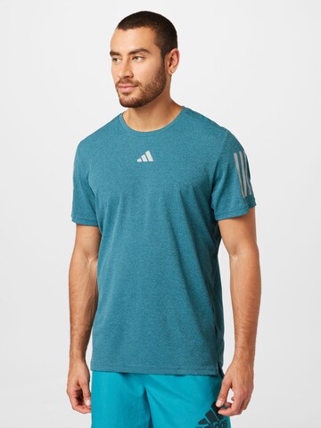 ADIDAS PERFORMANCE Performance Shirt 'Own The Run Heather' in Blue: front