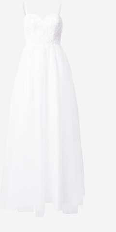 Robe de soirée Laona en blanc : devant