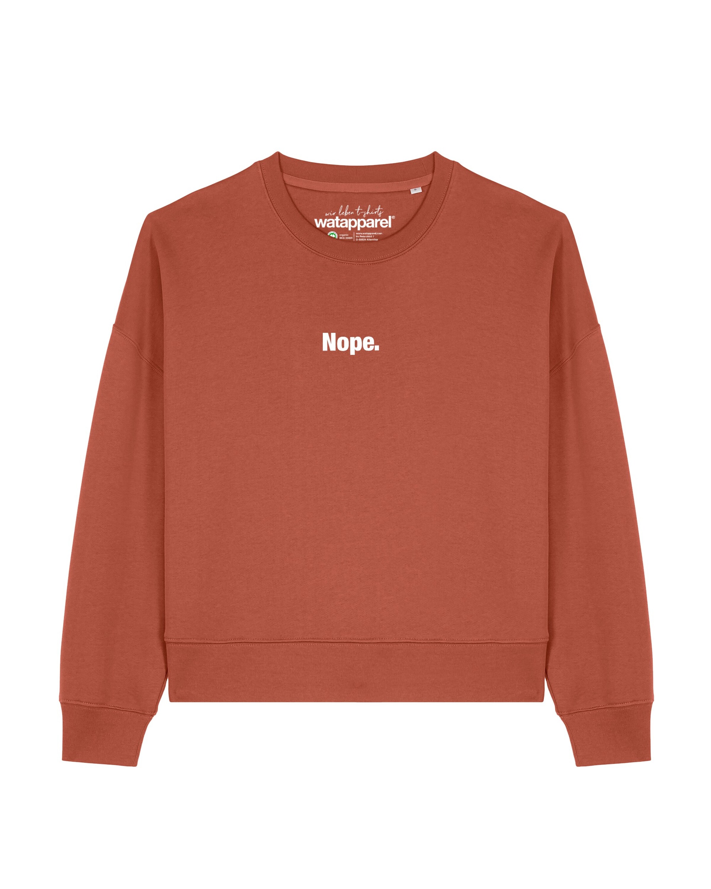 Watapparel Sweatshirt 'Nope' in Rood: voorkant