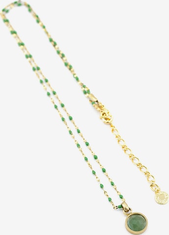 Sergio Engel Kette 'Beach Kette 01 Farbig akzentuierte Stahlkette mit Natursteinanhänger' in Grün: Vorderseite