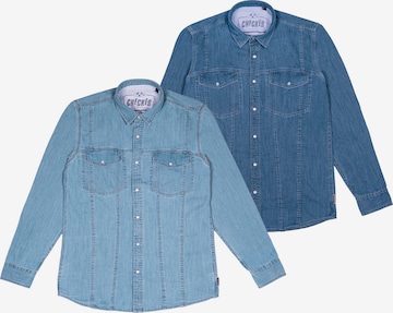 Chemise ' Dynasty Denim ' Checker en bleu : devant