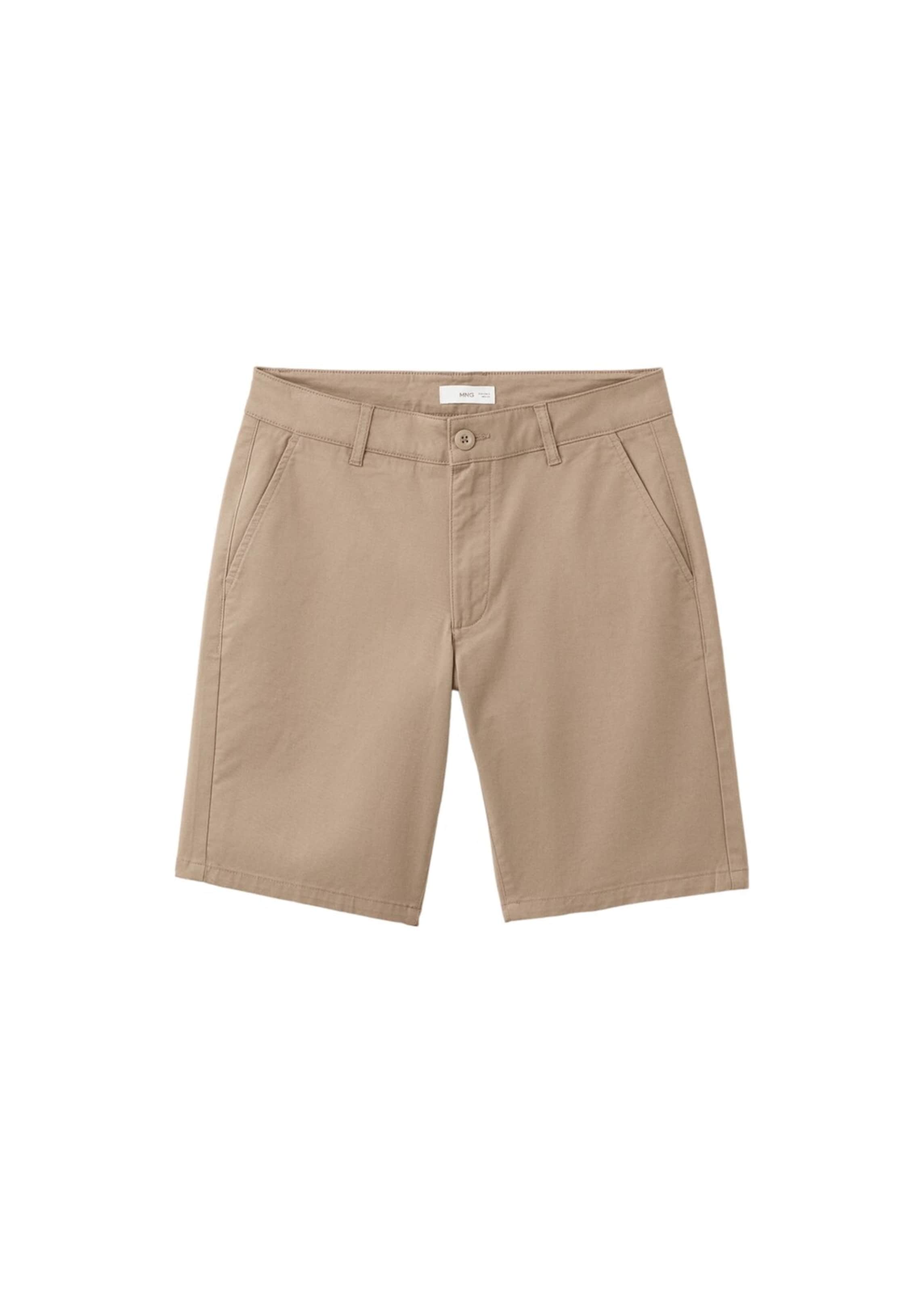 MANGO TEEN Regular Pants 'Bermudas' in Beige: front