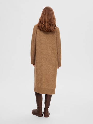 SELECTED FEMME Knit dress 'RENA' in Brown