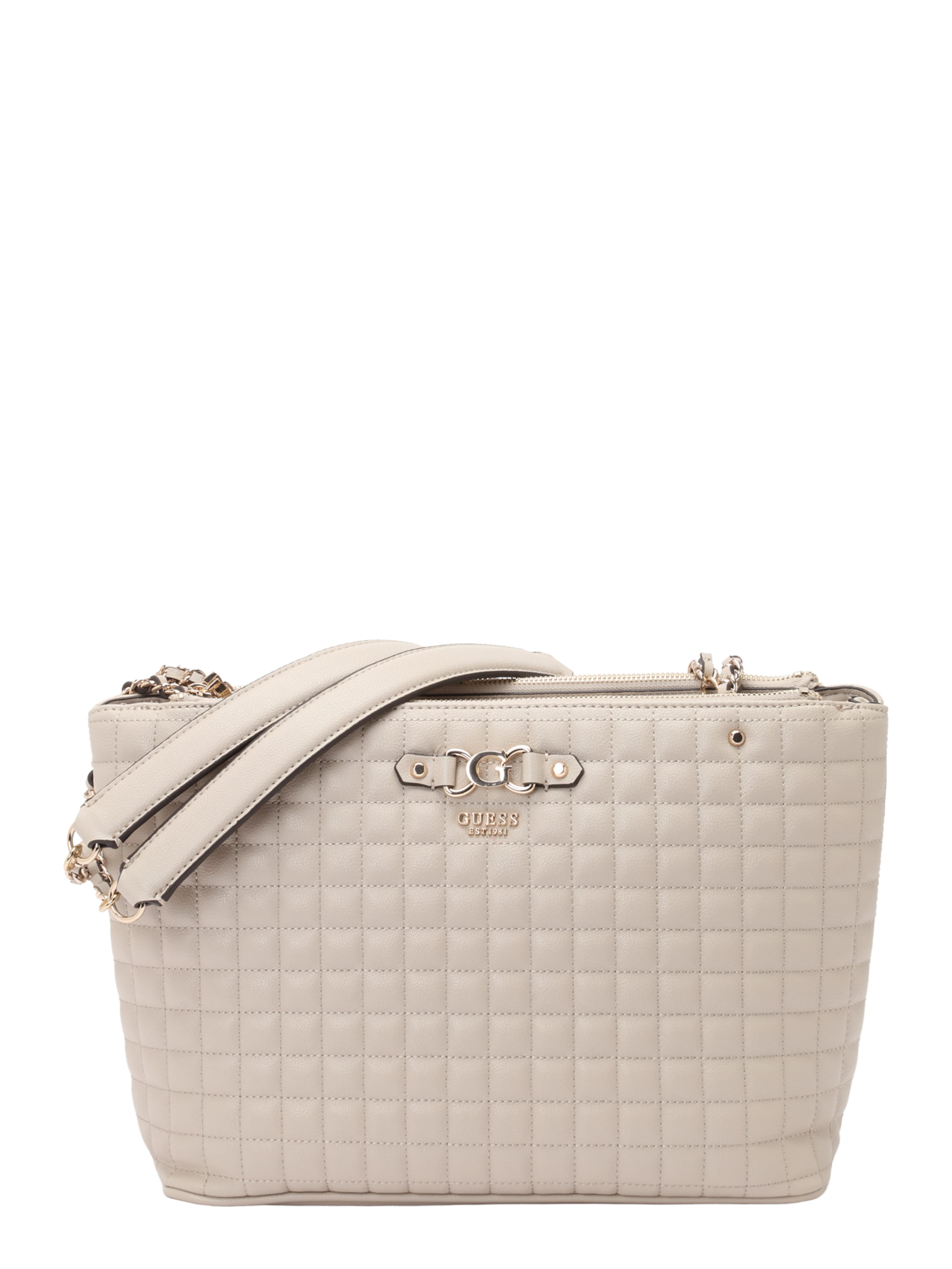 GUESS Válltáskák 'NADIRA STATUS TOTE' - szürke: elől