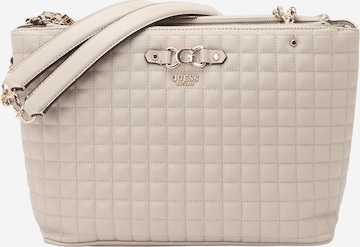 GUESS Наплечная сумка 'NADIRA STATUS TOTE' в Серый: спереди