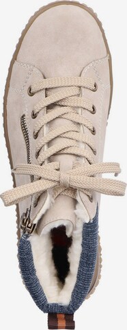 Rieker Lace-Up Ankle Boots in Beige