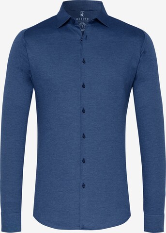 DESOTO Slim fit Button Up Shirt in Blue: front