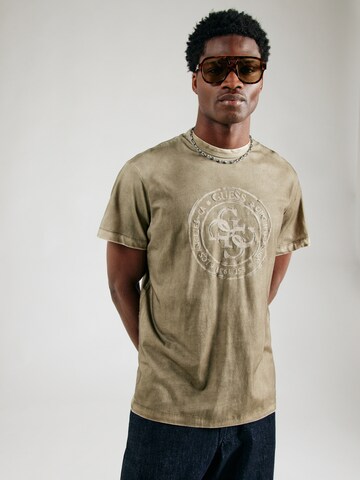 T-Shirt GUESS en vert : devant