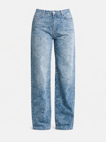 Regular Jean 'RHINESTONE STRAIGHT MID RISE JEANS' IT'S BASIC en bleu : devant