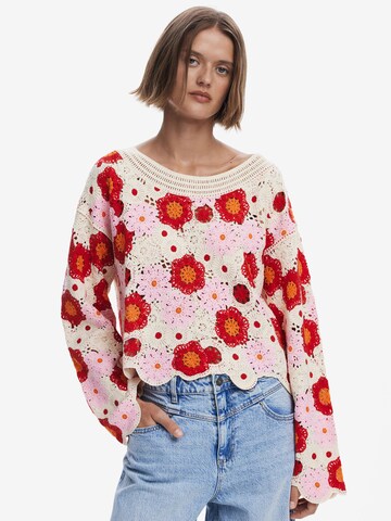 Desigual Sweter w kolorze biały: przód