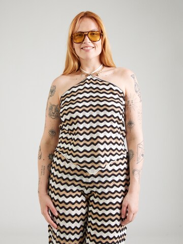 Noisy May Curve Gebreide top 'NMSADIE' in Beige: voorkant