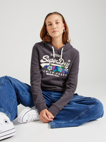 Sweat-shirt Superdry en gris : devant