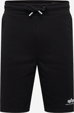 ALPHA INDUSTRIES Regular Trousers in Black: front