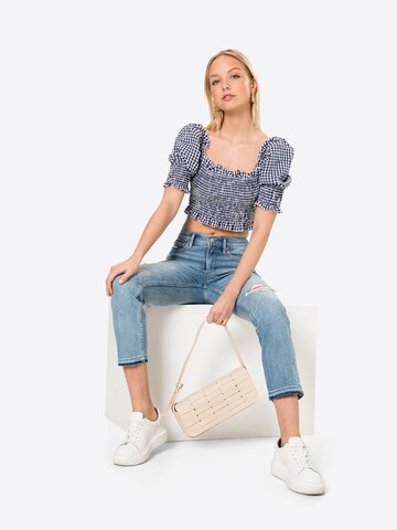 Missguided Blouse 'GINGHAM' in Blauw