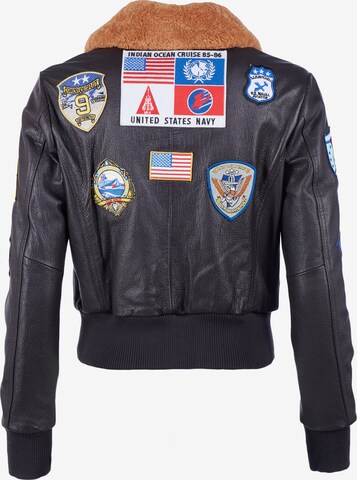 TOP GUN Lederblouson in Schwarz