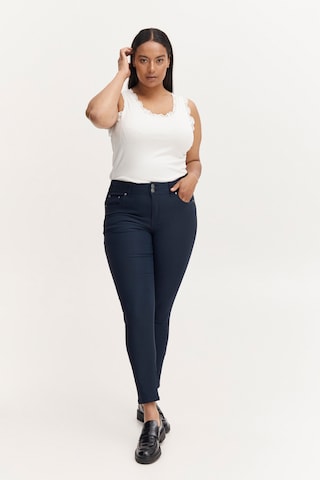 Fransa Curve Skinny Chino Pants in Blue