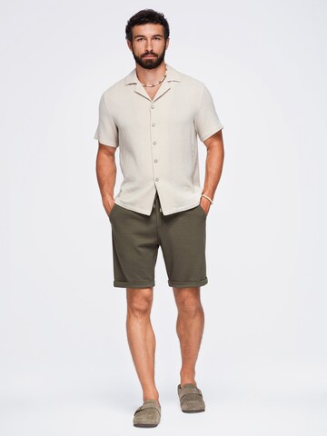 Regular Pantalon chino Ombre en vert