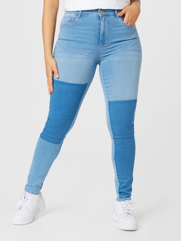 ONLY Carmakoma Slimfit Jeans 'AUGUSTA' in Blauw: voorkant