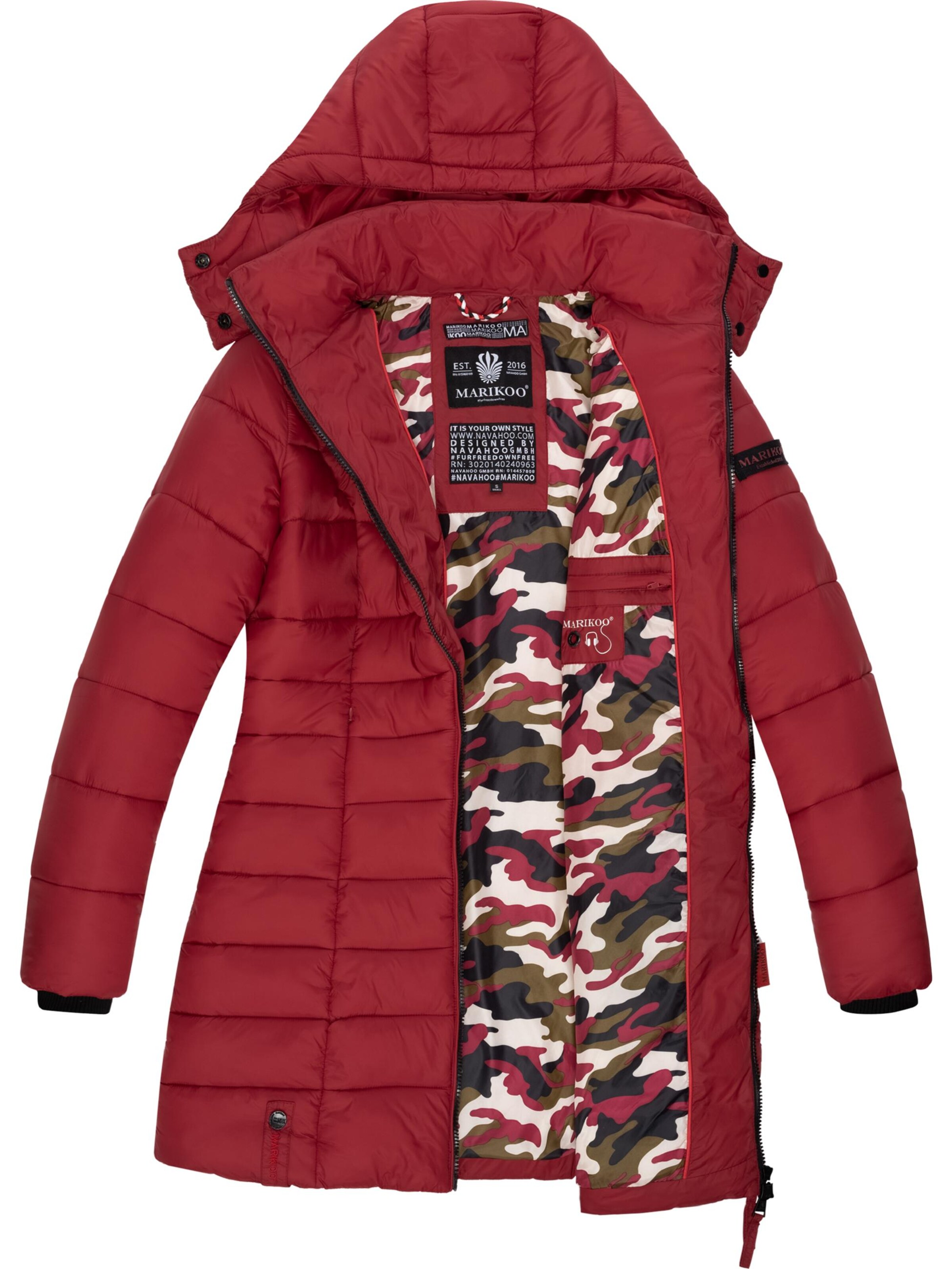 MARIKOO Wintermantel 'Abendsternchen' in Rood