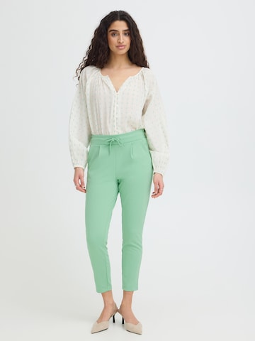ICHI Tapered Pleat-front trousers 'KATE' in Green