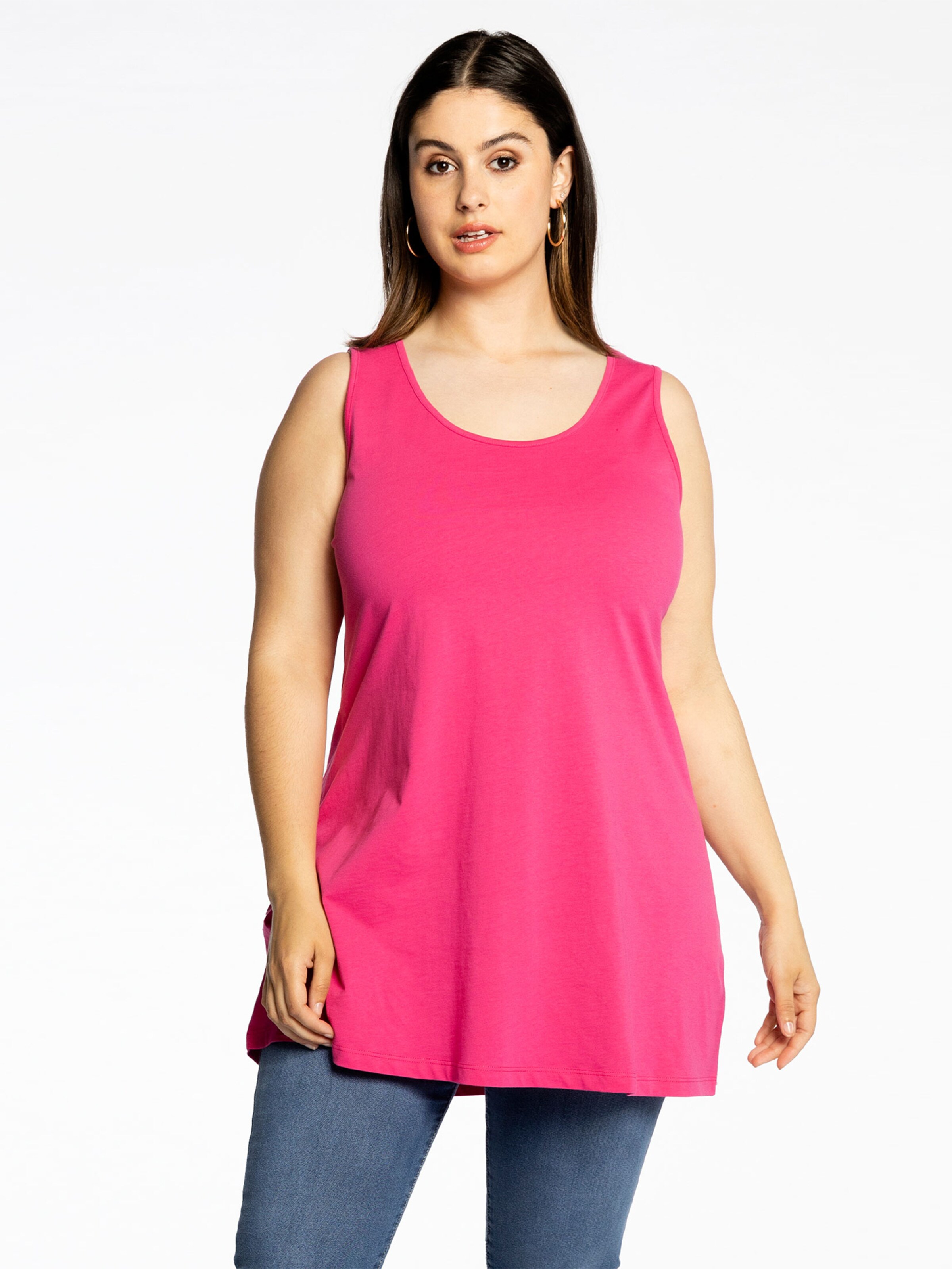 YOEK Top ' COTTON ' in Pink: front