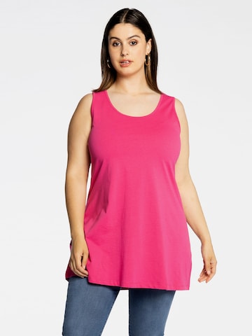 Yoek Top ' COTTON ' in Pink: front