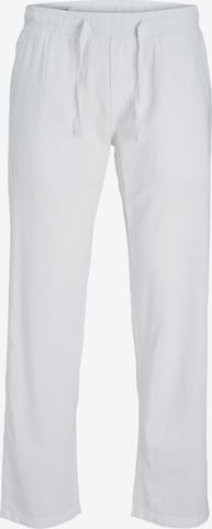 JACK & JONES Regular Pleat-Front Pants 'Kane Summer' in White: front