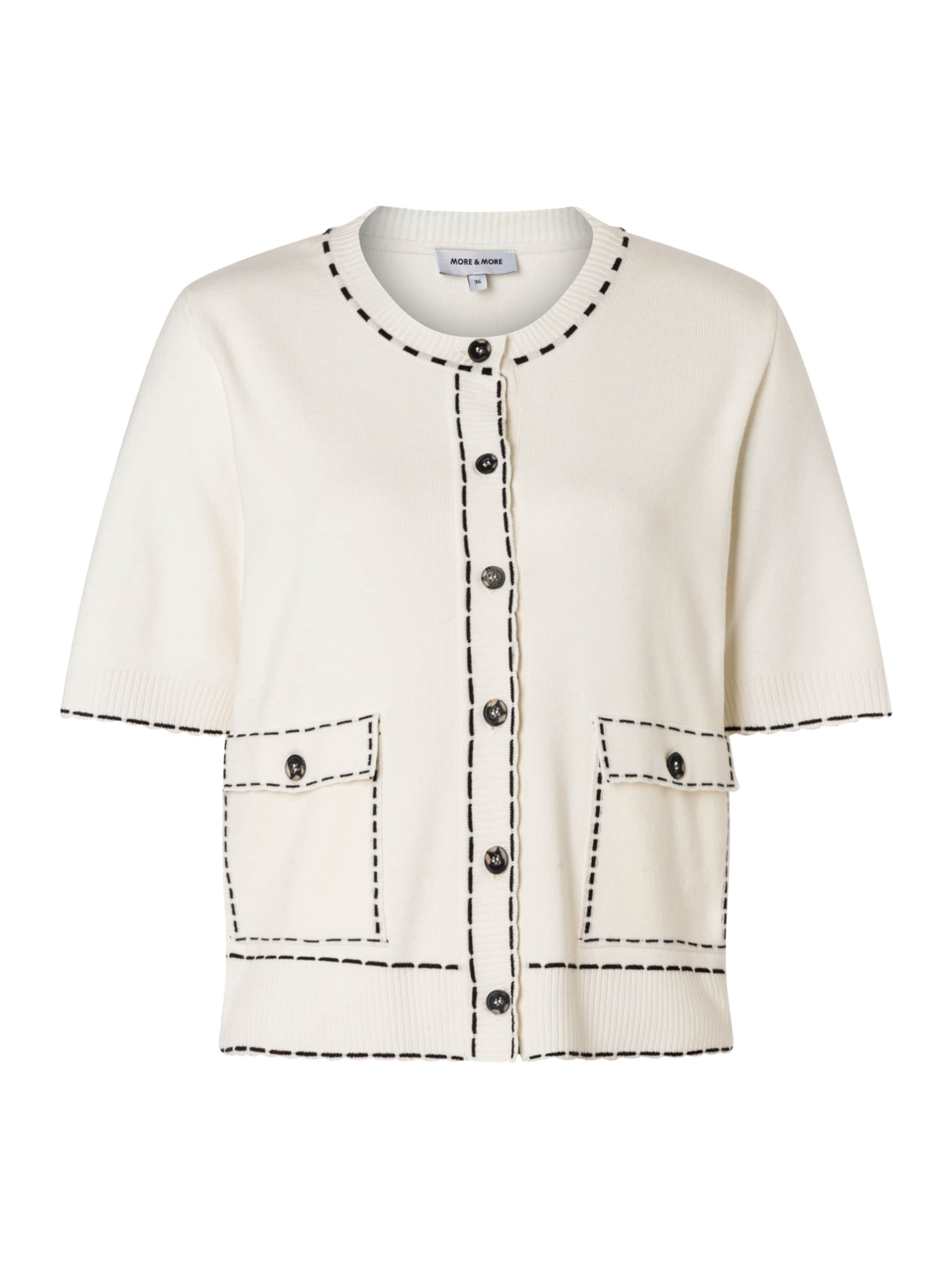 MORE & MORE Knit Cardigan in White: front