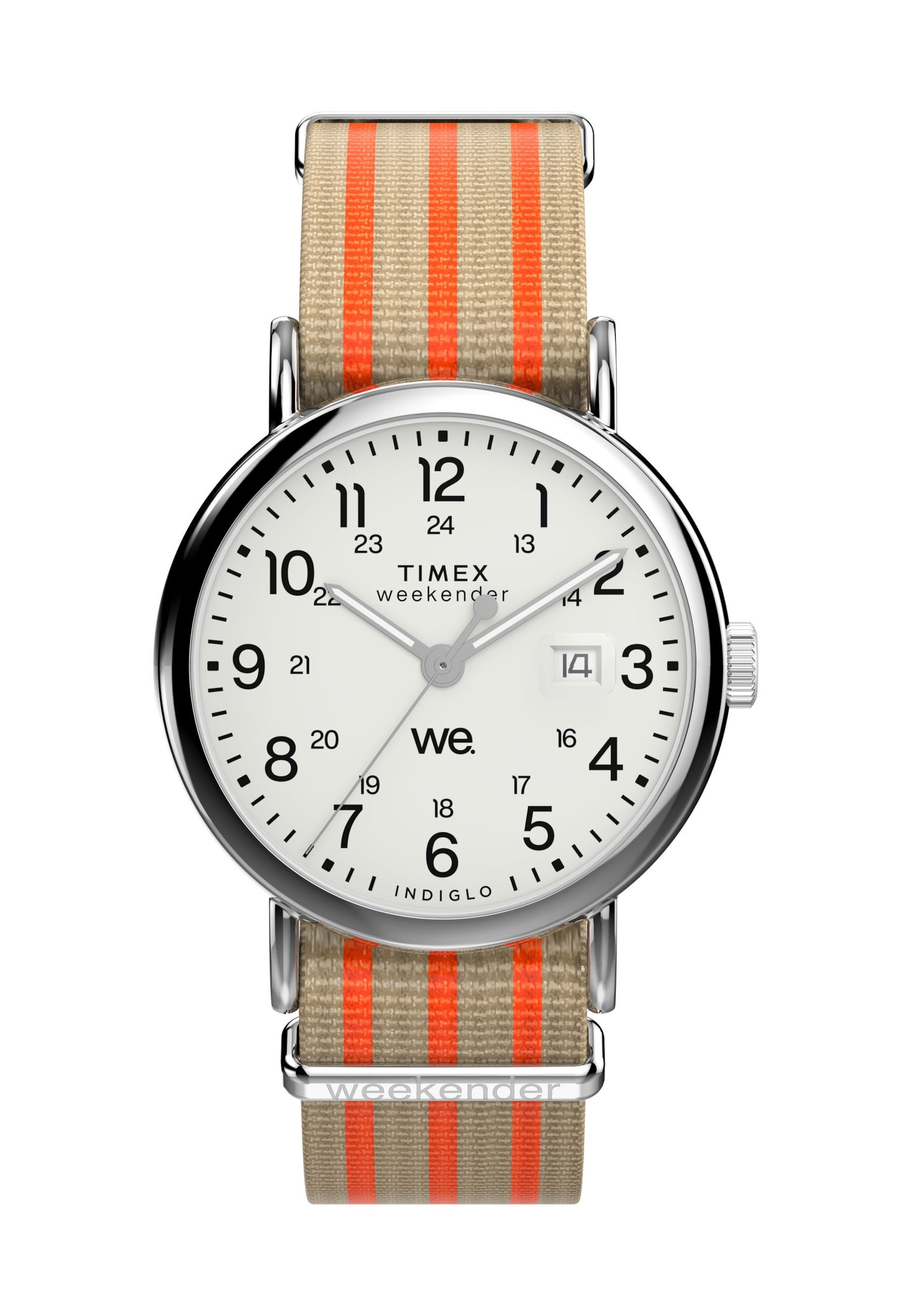 TIMEX Analoguhr  'Timex Weekender' in Orange: Vorderseite