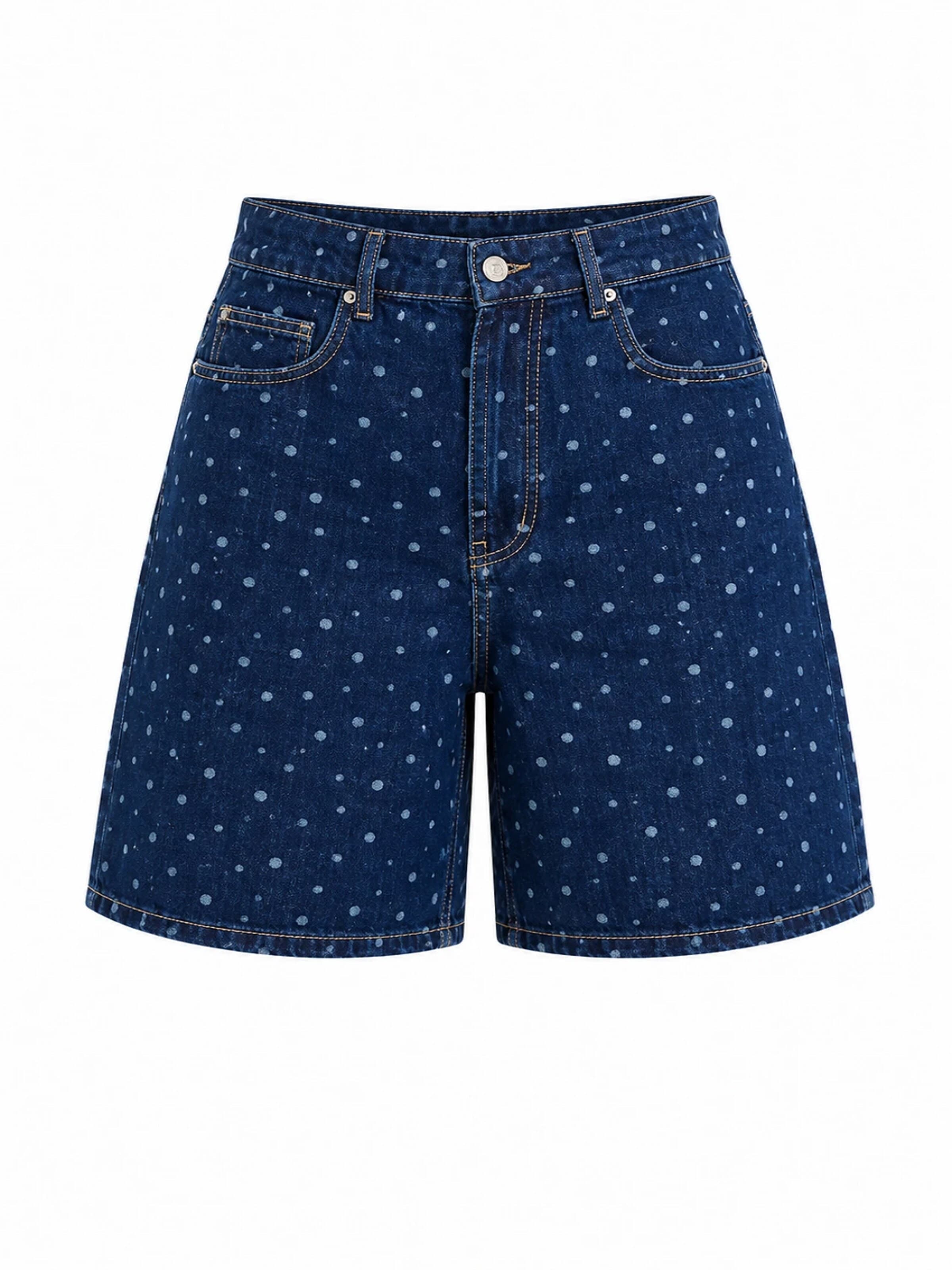 IT'S BASIC Regular Jeans 'POLKA MINI DENIM SHORT' in Blauw
