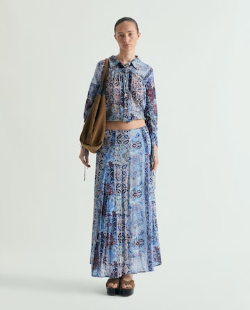 Scalpers Tile Print Blouse ' ' in Blau: Vorderseite