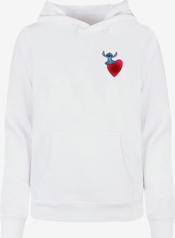 ABSOLUTE CULT Sweatshirt 'Lilo And Stitch - Sitting On Heart' in Weiß: predná strana