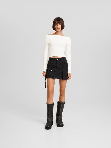 Pull-over Bershka en blanc