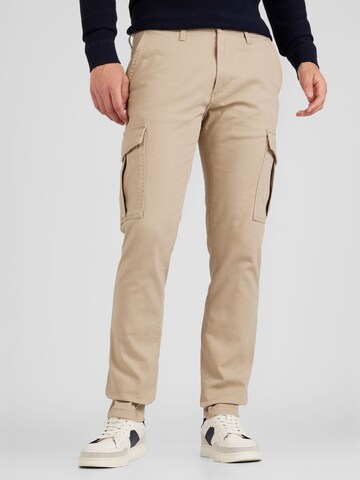 Coupe slim Pantalon cargo 'JJIMarco JJJoe' JACK & JONES en beige : devant