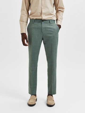 SELECTED HOMME Regular Pleated Pants 'OASIS' in Green: front