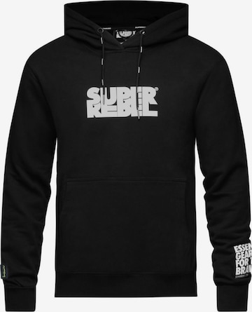 SUPERREBEL® GEAR - Sudadera 'MAVERICK_' en negro: frente
