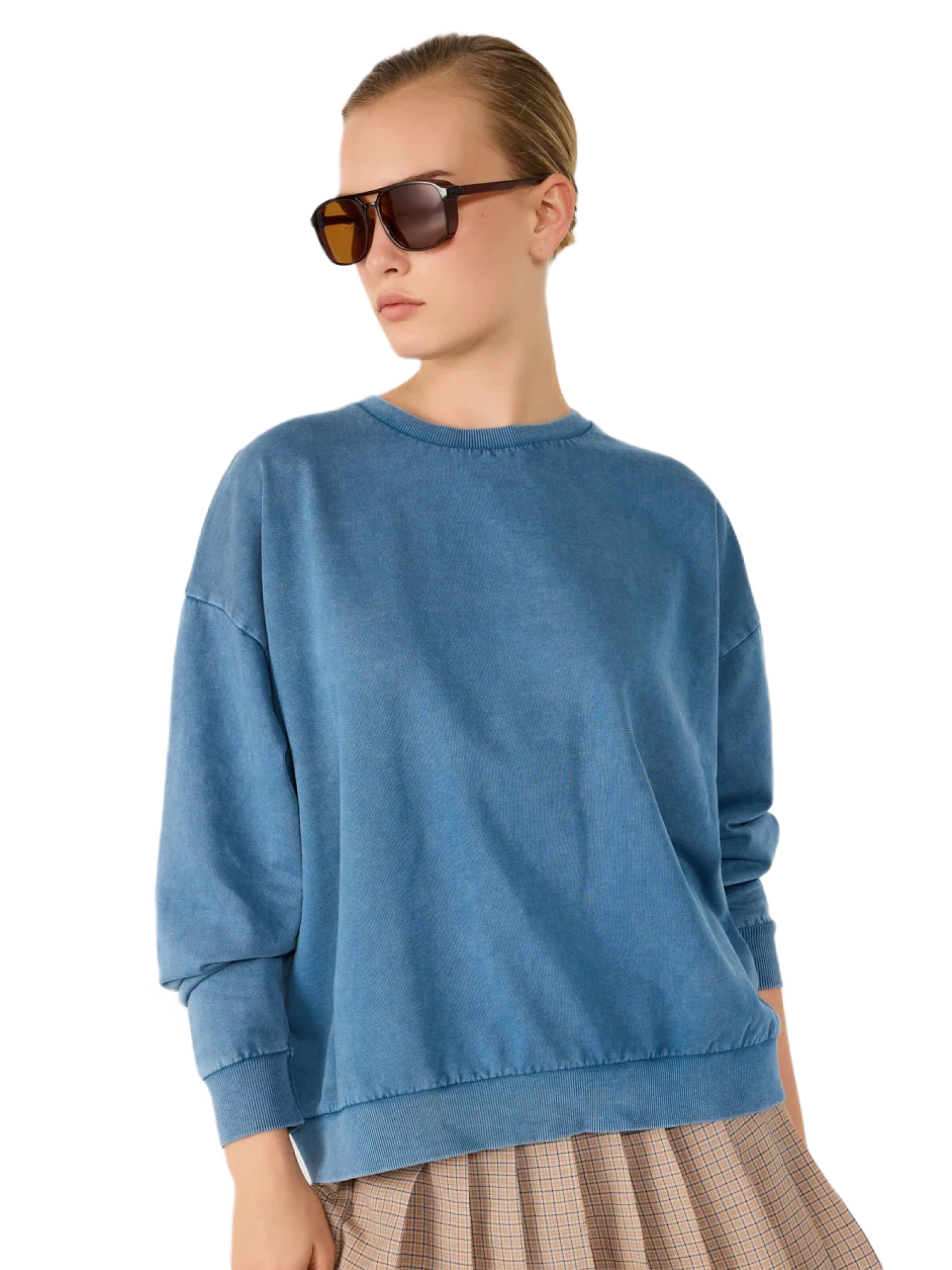 No Matter What Sweatshirt in Blauw: voorkant