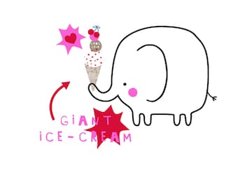 LILIPUT Shirt 'Elefant mit Eis' in White