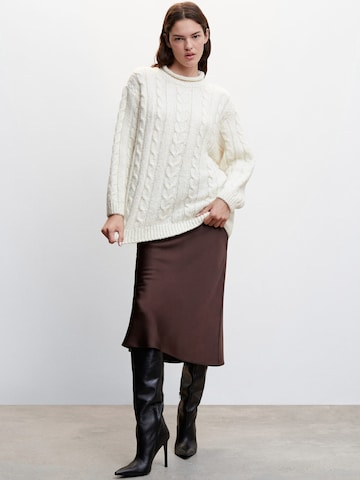 MANGO Sweater 'CABLING' in Beige