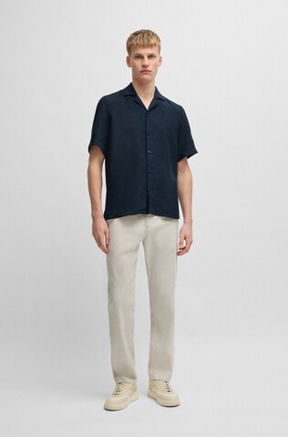 BOSS Orange Regular fit Button Up Shirt in Blue