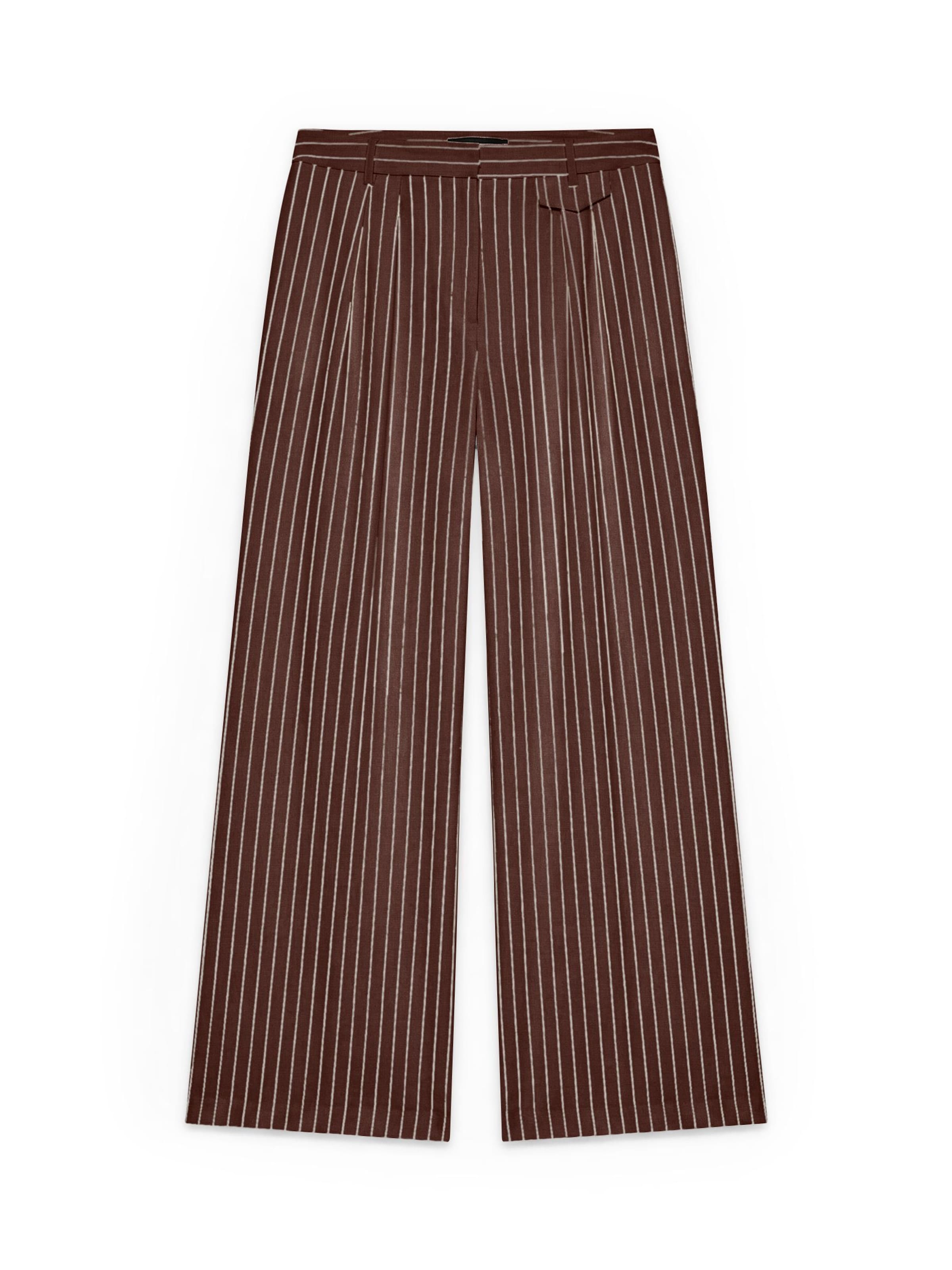 VERO MODA - Pierna ancha Pantalón plisado 'VMPolly' en marrón: frente