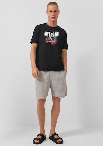 QS T-Shirt in Schwarz
