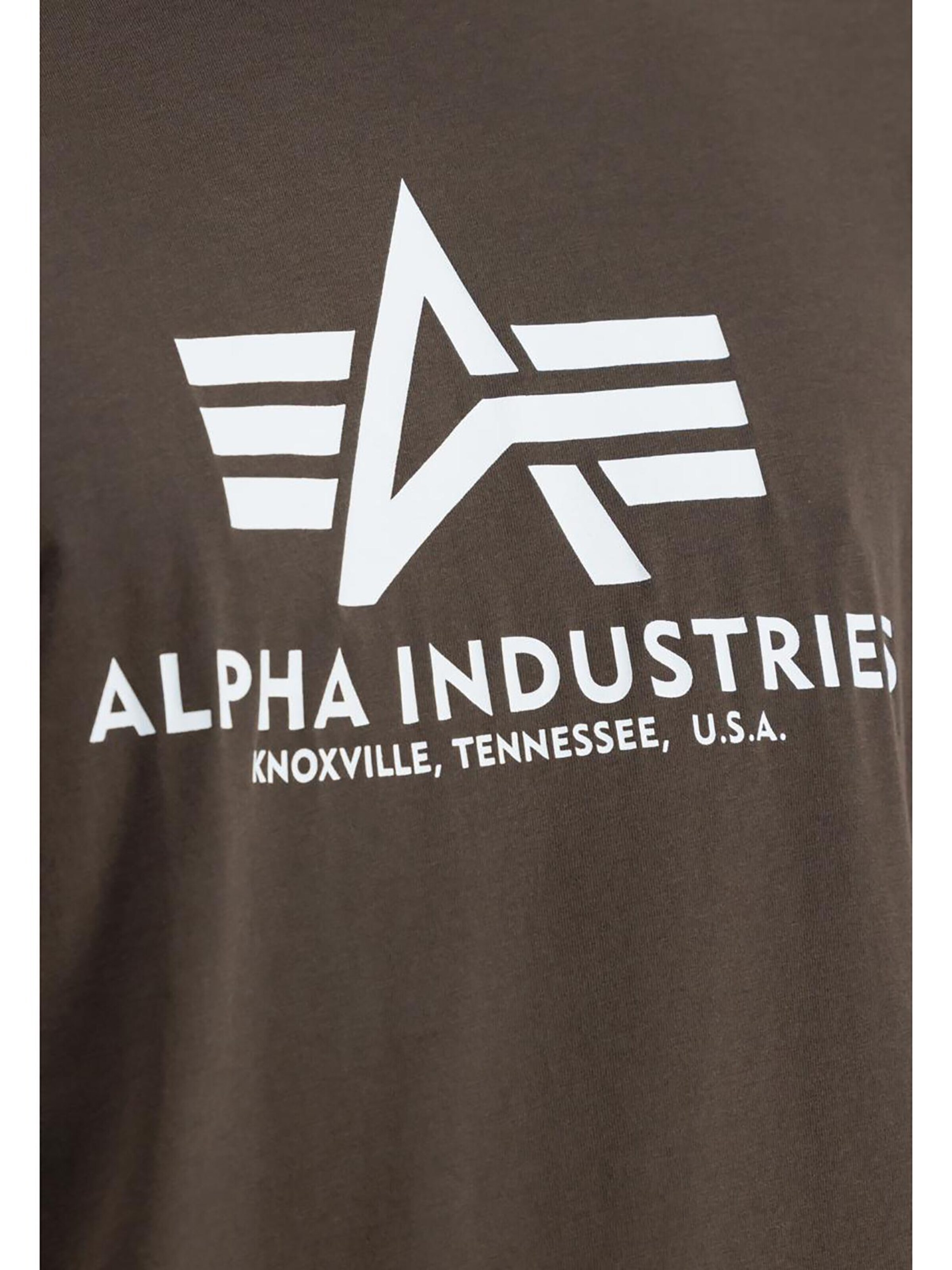 ALPHA INDUSTRIES Shirt 'Basic Logo'‌‌‌ in Grün