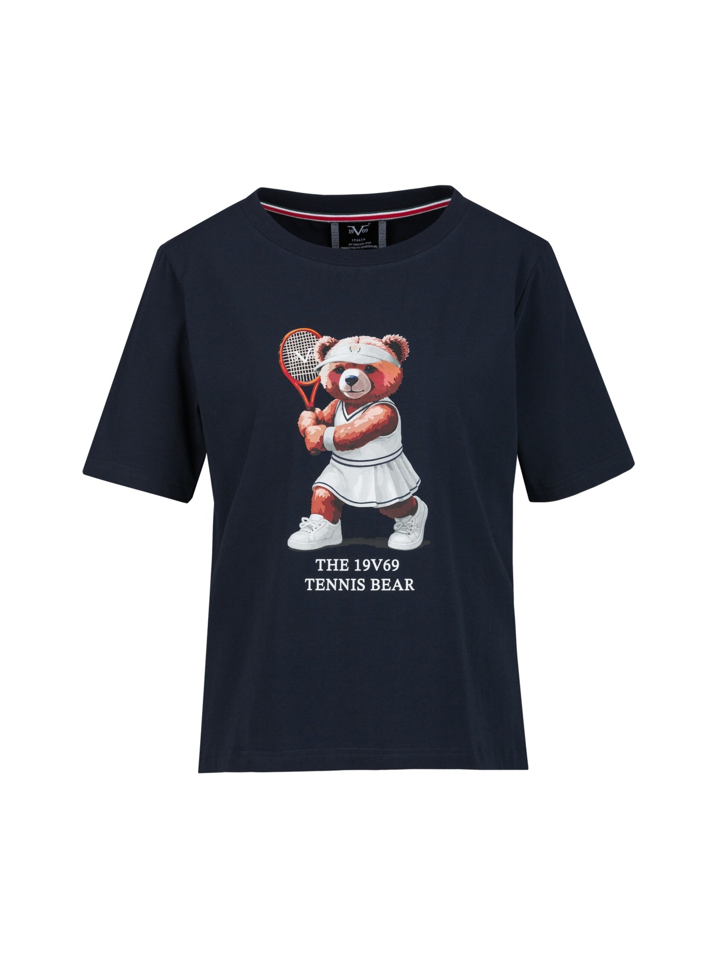 19V69 ITALIA Shirt 'TENNIS BEAR' in L in de kleur Navy, Productweergave