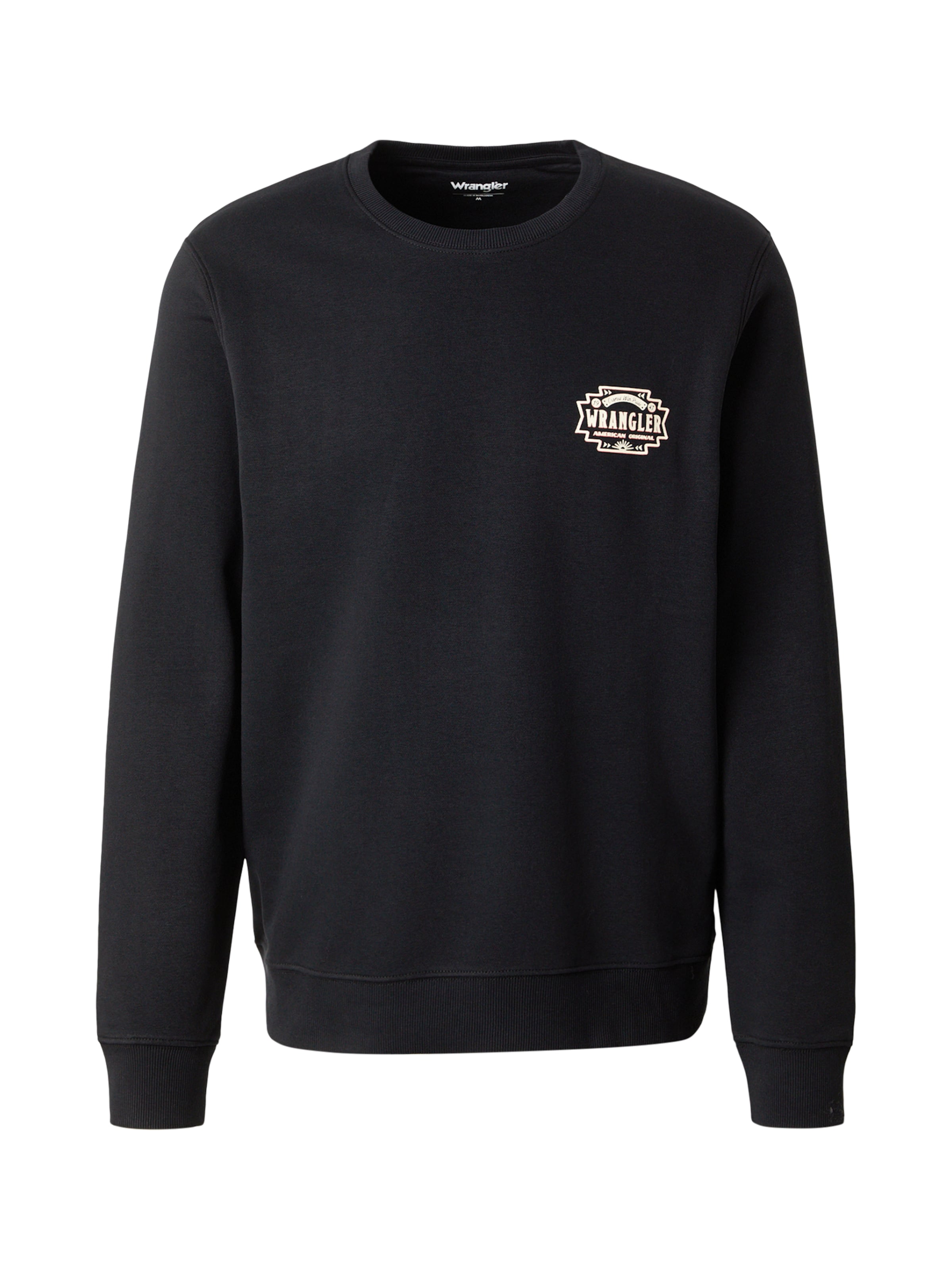 WRANGLER Μπλούζα φούτερ 'AMERICANA' σε μαύρο / λευκό, Άποψη προϊόντος