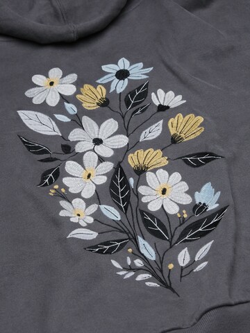 GREENBOMB Sweatshirt ' Mello Flower Bouquet ' in Grijs