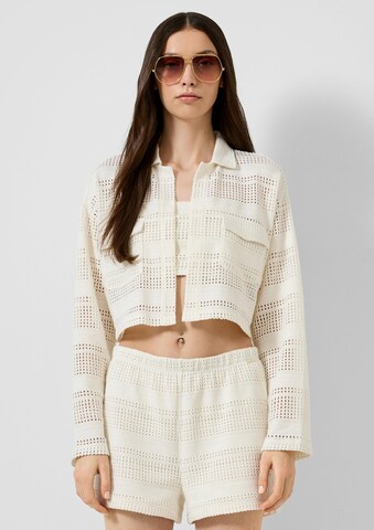 QS Knit cardigan in Beige: front